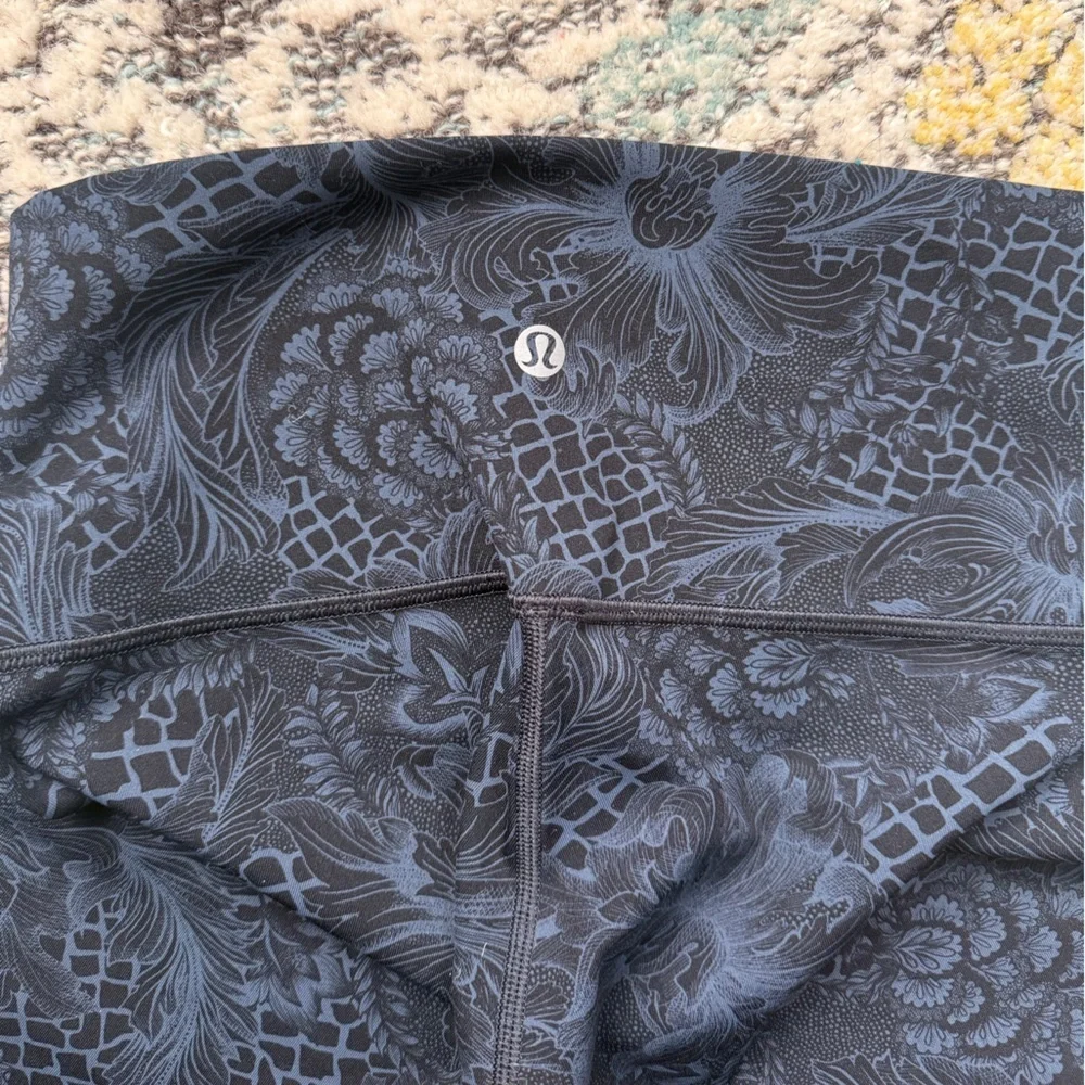 Lululemon Wunder Under Hi-Rise Crop Nouveau Mach Blue Black